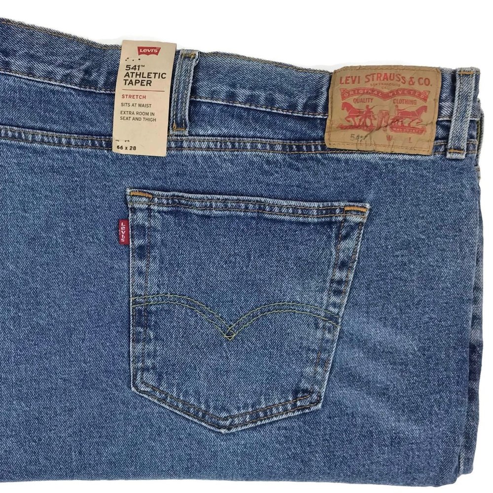 Levis 541 Athletic Taper Stretch Denim Jeans 66x27